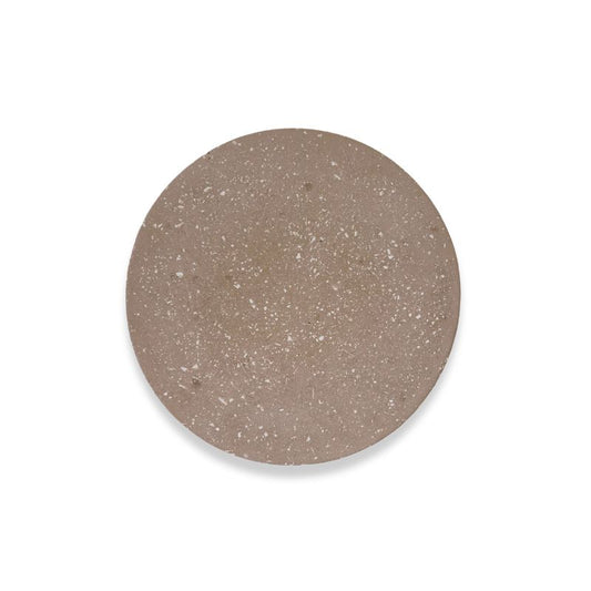 Χειροποίητος στρογγυλός δίσκος διακόσμησης διαμέτρου 25εκ, σε χρώμα φυσικό καφέ και λευκές ψηφίδες 