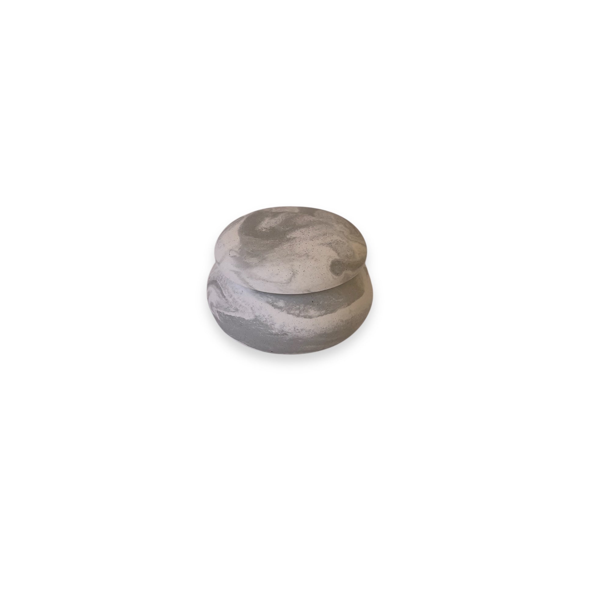 Μπομπονιέρα σε σχήμα macaron και εφέ μαρμάρου από τσιμέντο