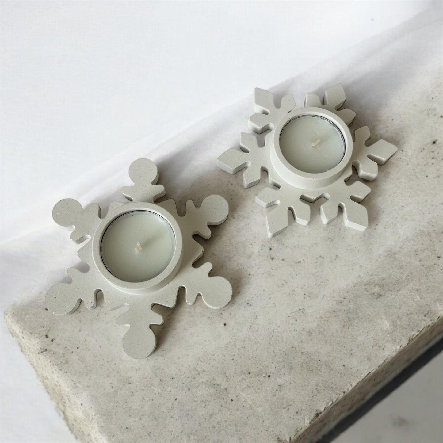 Κηροπήγια ρεσώ σε σχήμα χιονονυφάδας, σετ των 2